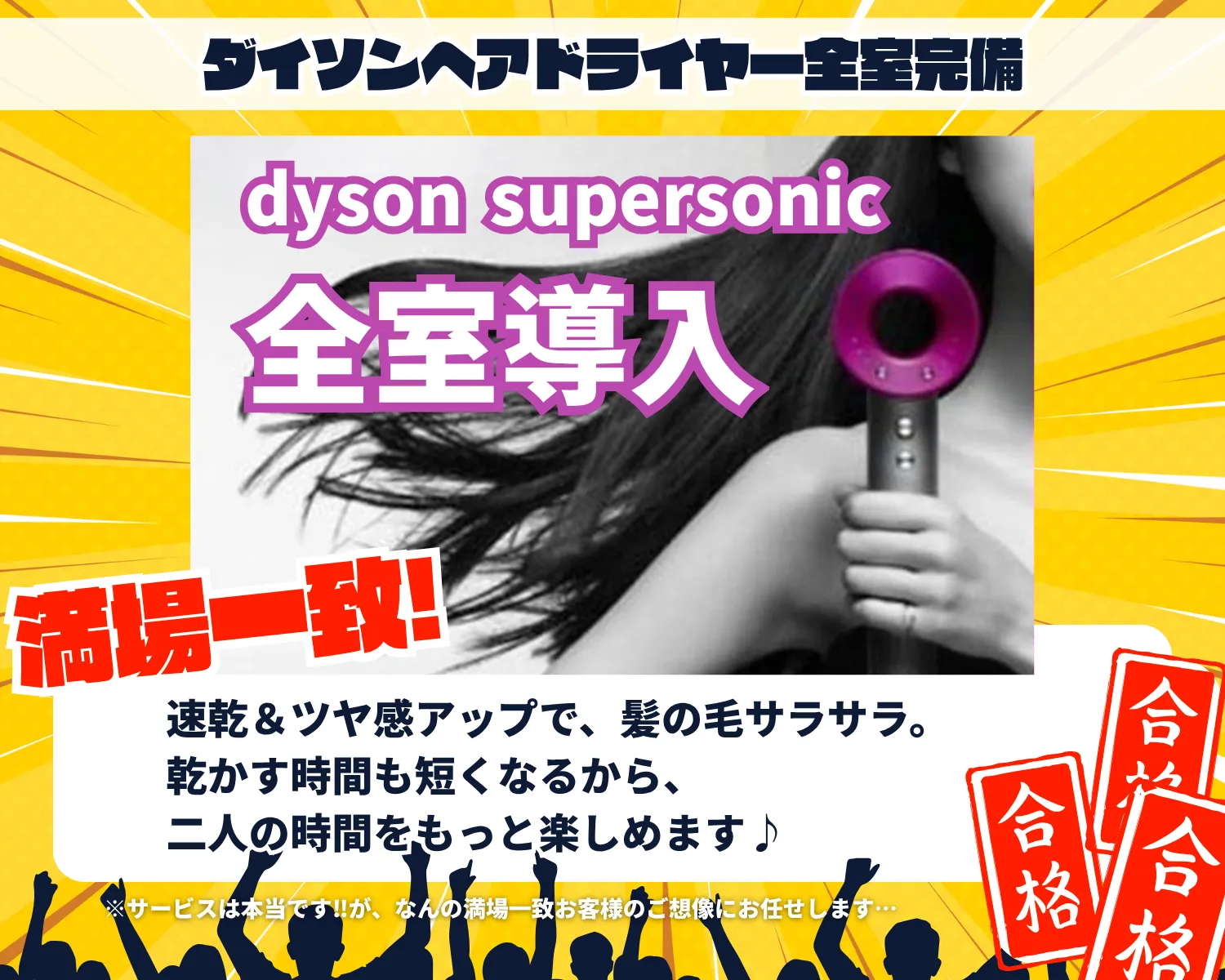 ダイソンヘアドライヤー全日完備